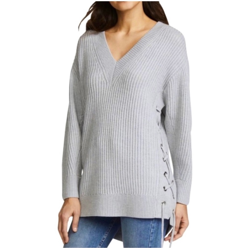 Rag & Bone Lace-Up Oversized Merino Wool Sweater